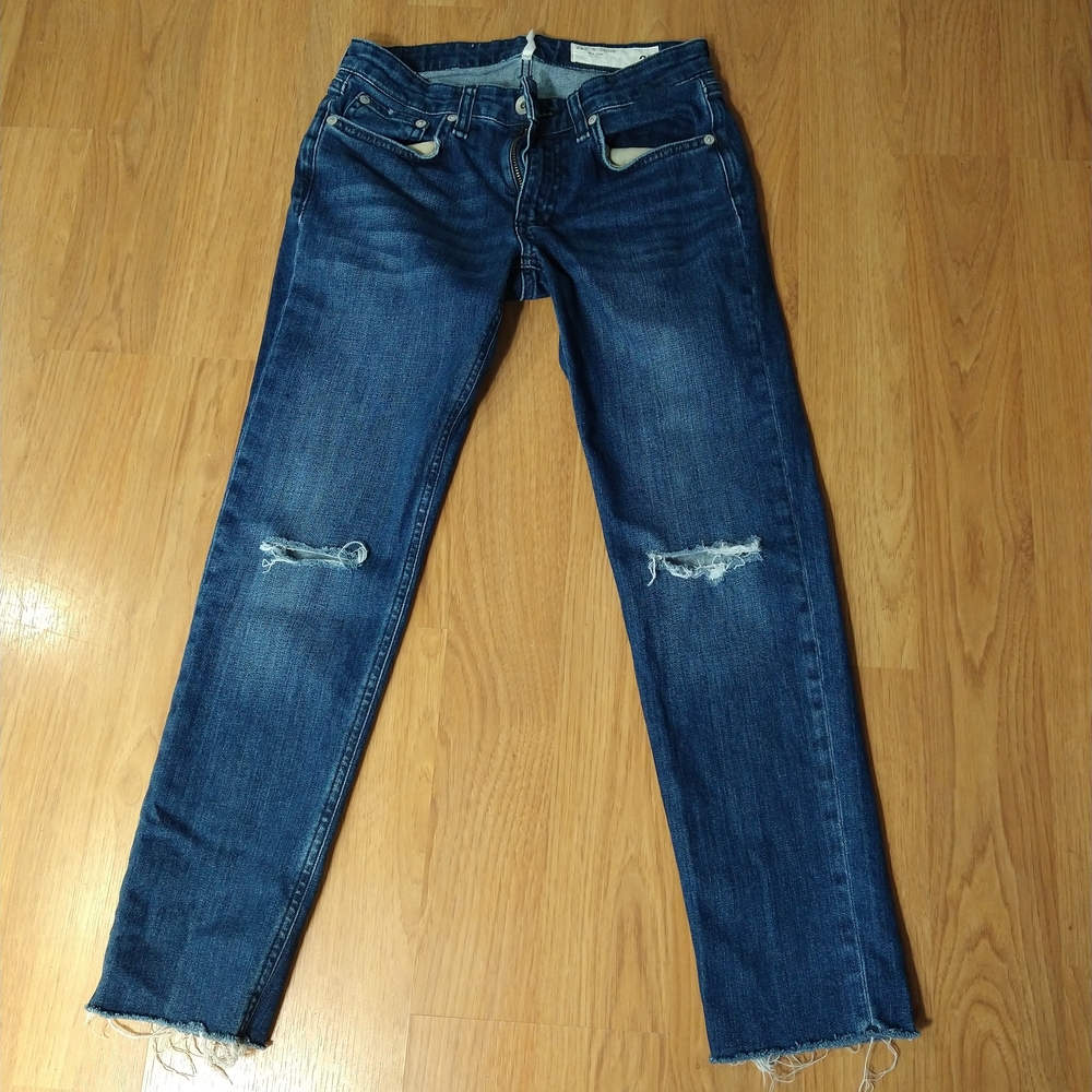rag & bone Dark Blue Straight Leg Jeans